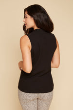 RENUAR // R7789 SLEEVELESS KNIT TOP BLACK