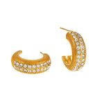HACKNEY NINE // RANI GOLD TEXTURED MINI HOOP WITH CZ
