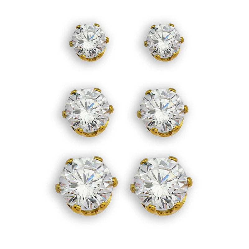 HACKNEY NINE // REIGN 3 PAIR ZIRCONIA STUD SET