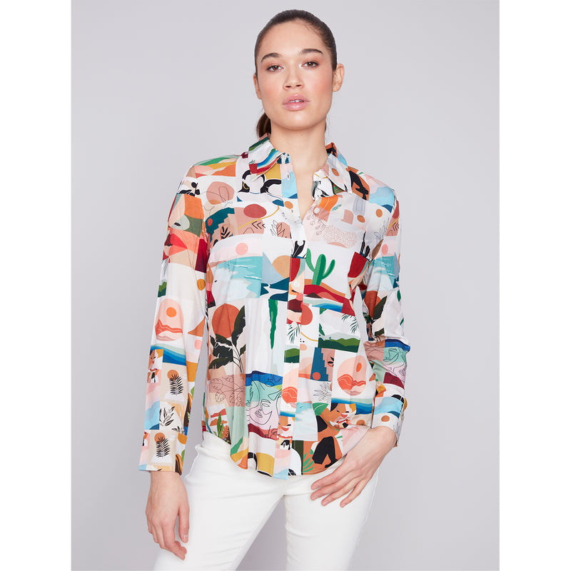 CHARLIE B // 4252P BUTTON-UP BLOUSE STORY