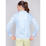 CHARLIE B // 4504 BUTTON-UP BLOUSE SKY