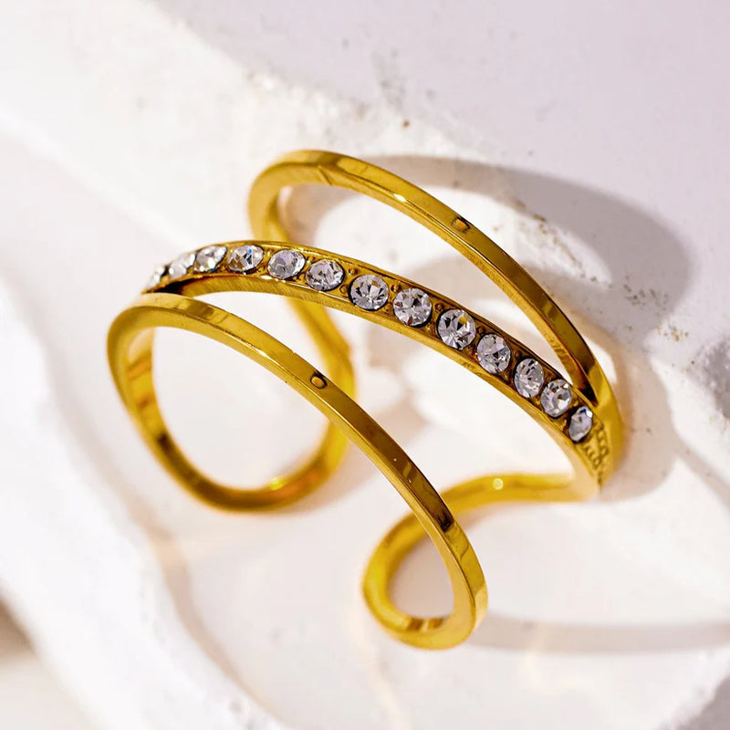 HACKNEY NINE // URDUJA MULTI STACKE RING WITH CZ