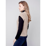 CHARLIE B // 2527 CABLE KNIT SWEATER VEST TRUFFLE