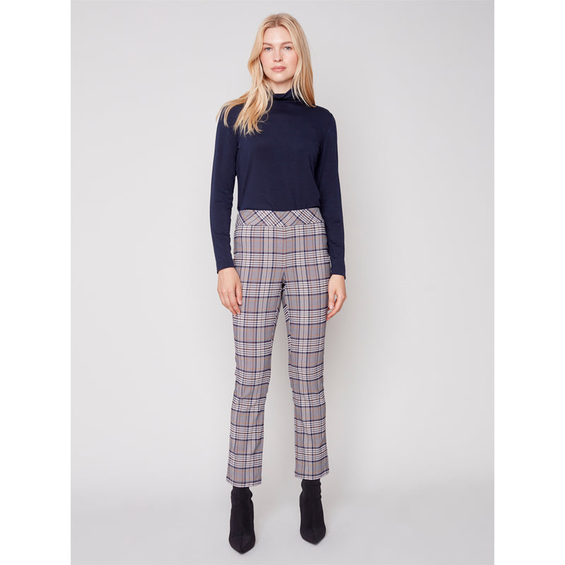 CHARLIE B // 5292RR PLAID PULL-ON PLANT NAVY