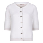 ESQUALO //  07719 KNIT SWEATER WITH BOW BUTTONS