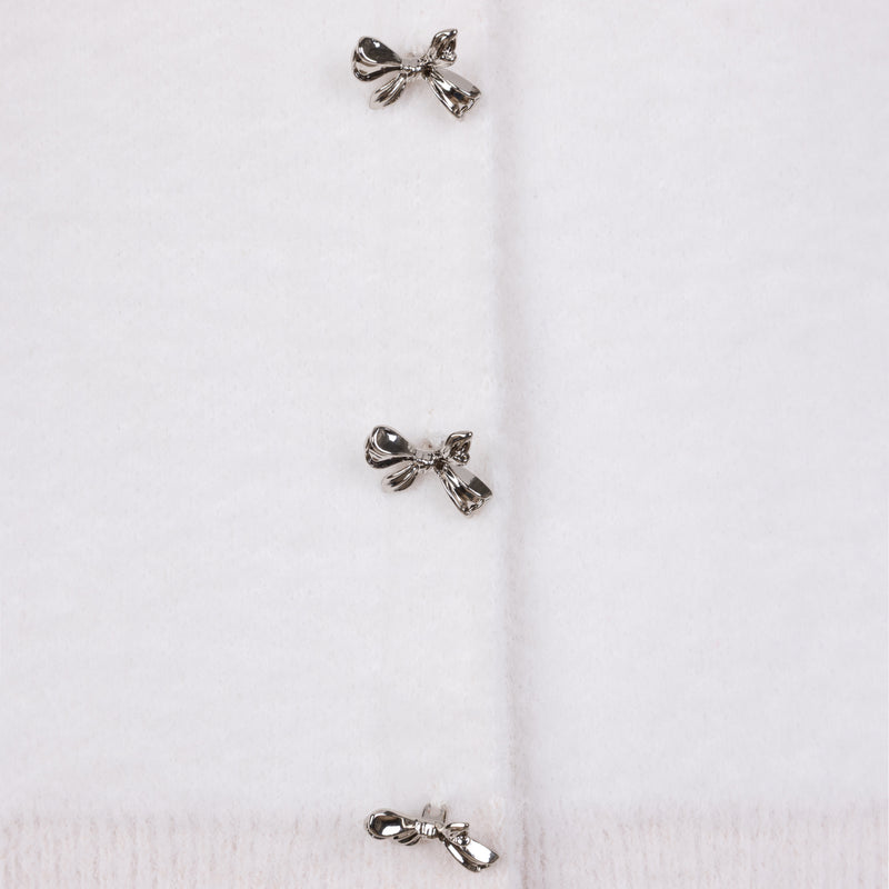 ESQUALO //  07719 KNIT SWEATER WITH BOW BUTTONS