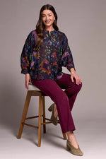 TRIBAL // 5539O DOLMAN SLEEVE BLOUSE NIGHTFALL
