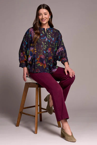 TRIBAL // 5539O DOLMAN SLEEVE BLOUSE NIGHTFALL