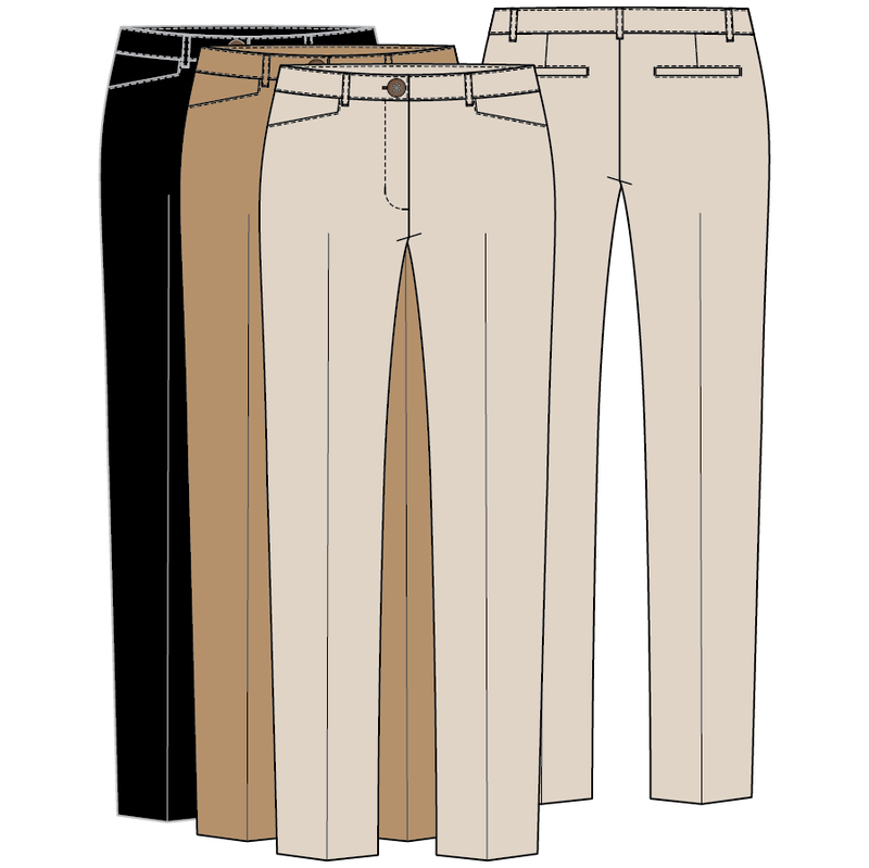 TRIBAL // 2400O FLY FRONT TROUSERS MOONSTONE