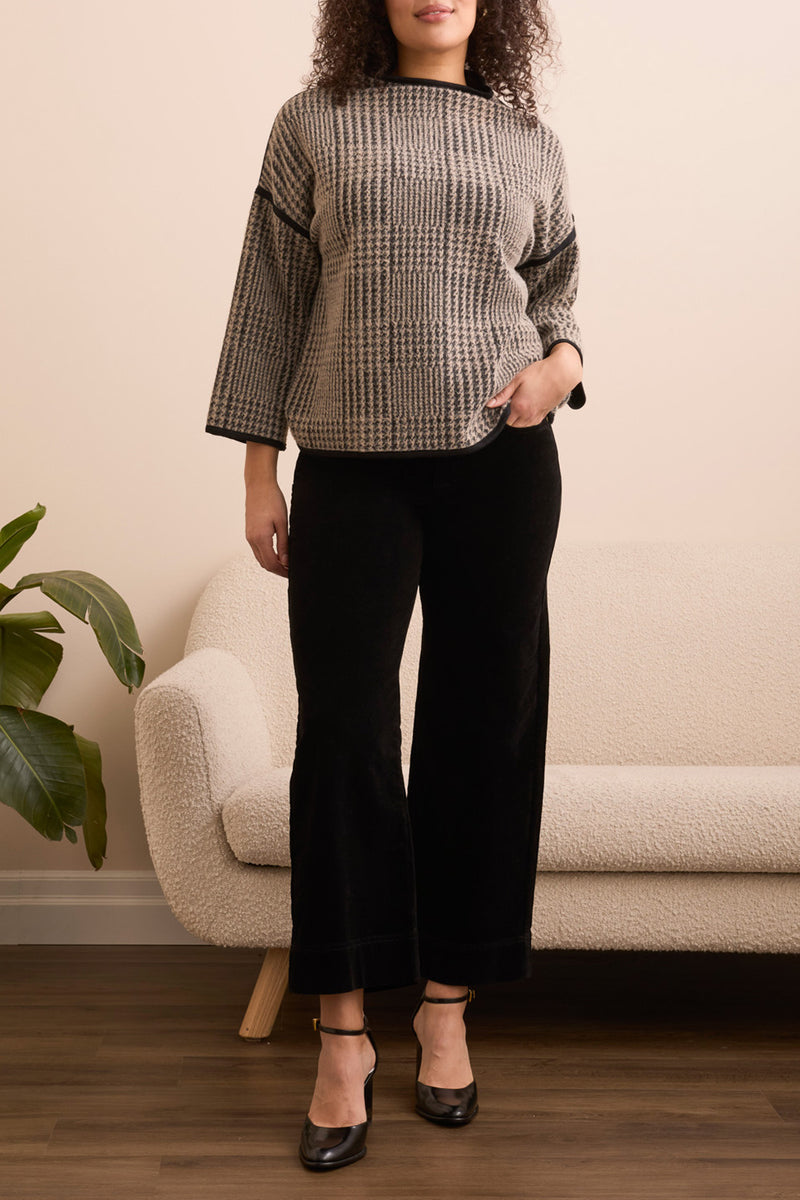 TRIBAL // 2296O MOCK NECK SWEATER SANDSTONE
