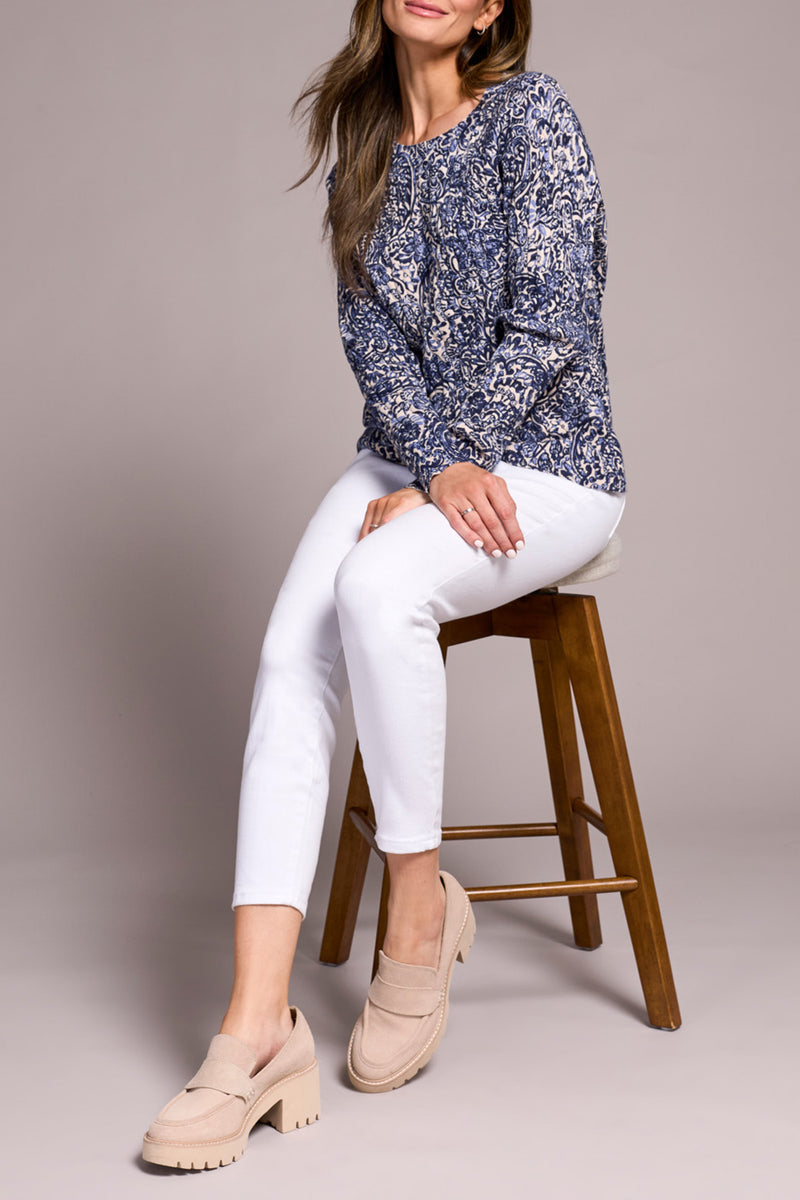 TRIBAL // 2383O CREW NECK SWEATER SAPPHIRE