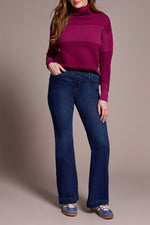 TRIBAL // 5860O AUDREY PULL ON FLARE JEANS DARKNIGHT