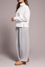 TRIBAL // 2240O FUNNEL NECK TOP FROST GREY