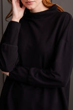 TRIBAL // 5613O FUNNEL NECK SWEATER BLACK