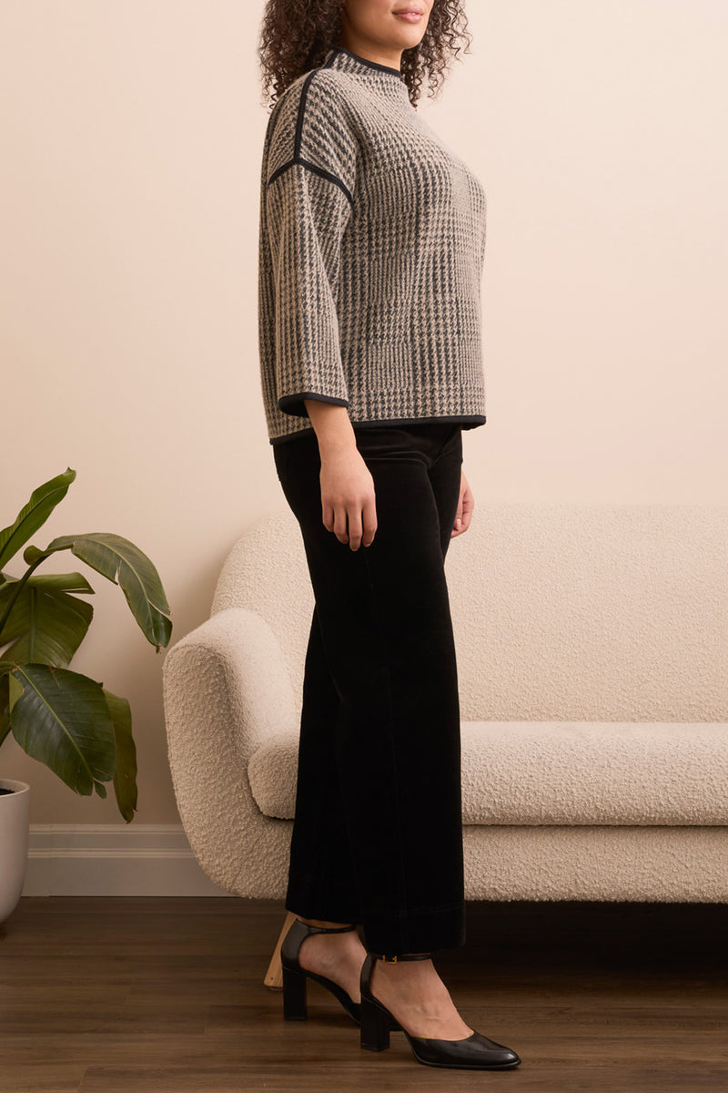 TRIBAL // 2296O MOCK NECK SWEATER SANDSTONE