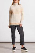 TRIBAL // 7865O TWO-TONE TURTLENECK SWEATER