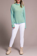 TRIBAL // 2250O FUNNEL NECK SWEATER MIST BLUE