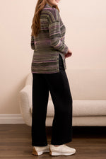 TRIBAL // 1899O MOCK NECK TOP WITH SIDE SLITS FLAMBE