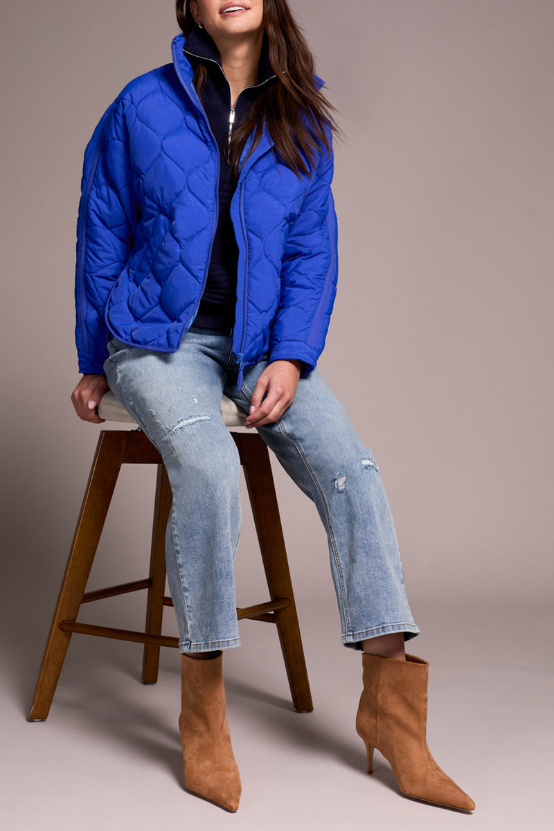 TRIBAL // 5912O ZIPPED FRONT QUILTED JACKET LAPIS BLUE