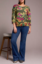 TRIBAL // 2175O CREW NECK SWEATER CHIVE