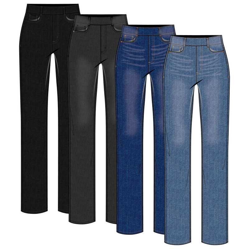 TRIBAL // 5859O SOPHIA PULL ON STRAIGHT JEANS DARKNIGHT