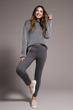 TRIBAL // 2250O FUNNEL NECK SWEATER GREY MIX