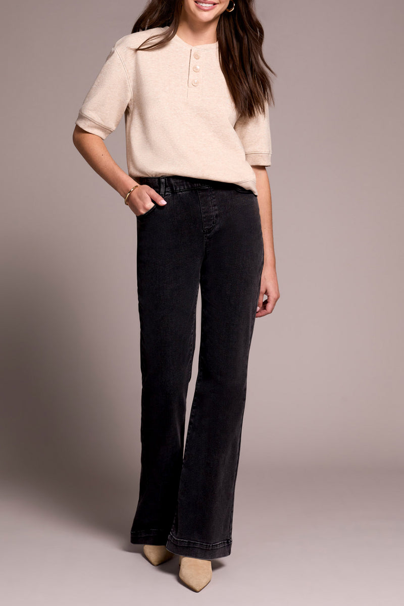 TRIBAL // 5860O AUDREY PULL ON FLARE JEANS BLACK