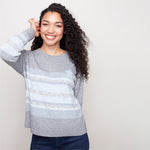 CHARLIE B // 2446 STRIPED SWEATER WITH STAR