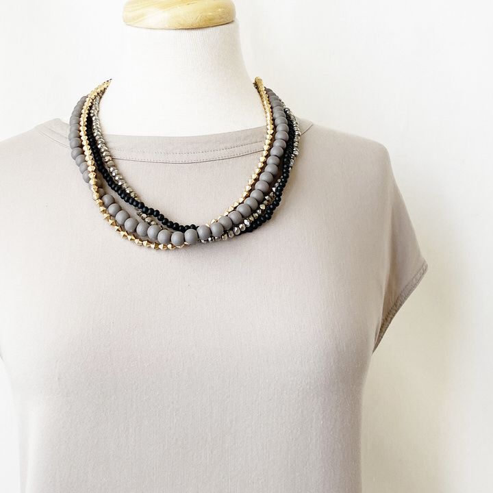 CARACOL // 1527-GRY NECKLACE